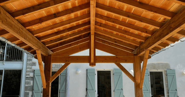 charpente d'un abris jardin à Souston